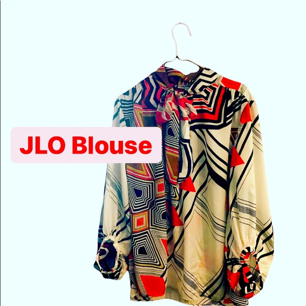 Pre-loved JLO Abstract Geometric Blouse